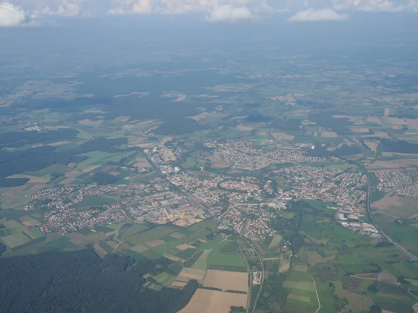 Letecký Pohled Německou Krajinu Mezi Koelnem Muenchen — Stock fotografie