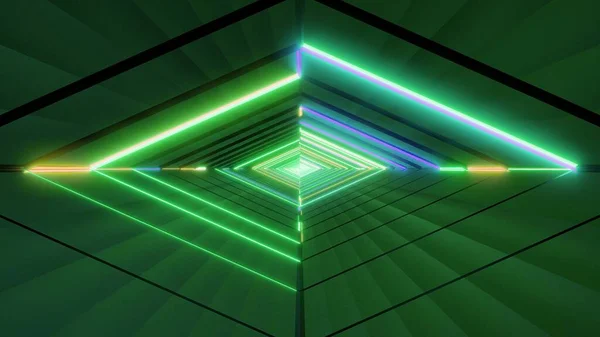 Abstrakcyjny Oko Świecące Kolorowe Wielobarwny Kwartał Wireframe Design Renderowania Tło — Zdjęcie stockowe