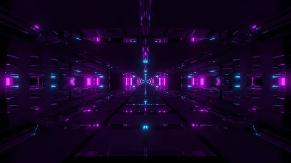 Dark Futuristic Scifi Tunnel Corridor Illustration Wallpaper Background Design Future — Stock Photo, Image
