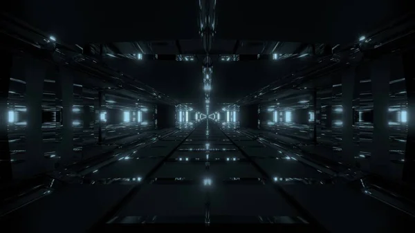 Σκούρο Φουτουριστικό Scifi Σήραγγα Διάδρομο Εικονογράφηση Ταπετσαρία Φόντο Σχεδιασμό Μέλλον — Φωτογραφία Αρχείου