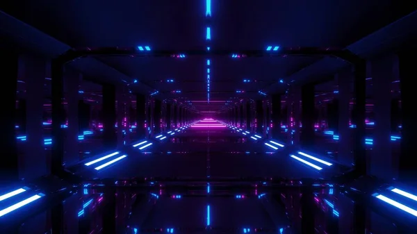 Donker Futuristisch Sci Glazen Tunnel Illustratie Achtergrond Behang Toekomstige Scifi — Stockfoto