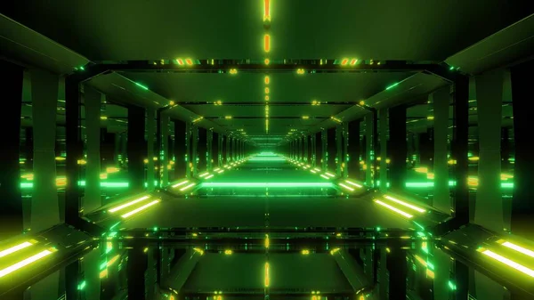 Dark Futuristic Sci Glass Tunnel Illustration Background Wallpaper Future Scifi — Stock Photo, Image