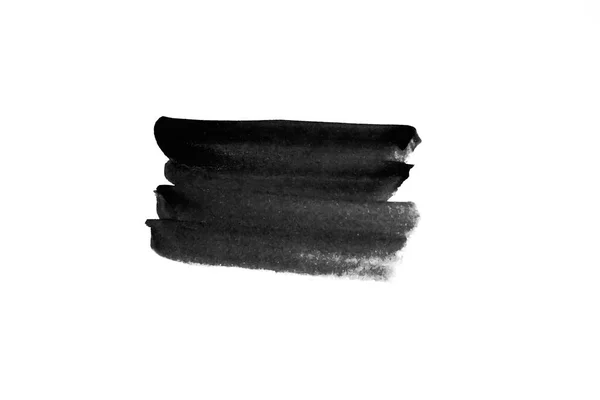 Black Ink Brush Stroke Isolated White Background — Stock Photo, Image
