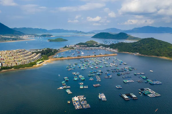 Tai Hong Kong Maja 2019 Widok Góry Port Tolo Hongkongu — Zdjęcie stockowe