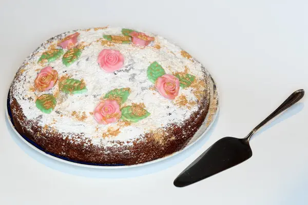 Torta Compleanno Delizioso Dessert Piatto — Foto Stock