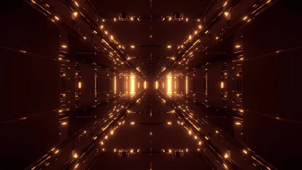 Futuristische Glühende Scifi Tunnel Korridor Mit Schöner Reflexion Rendering Tapete — Stockfoto