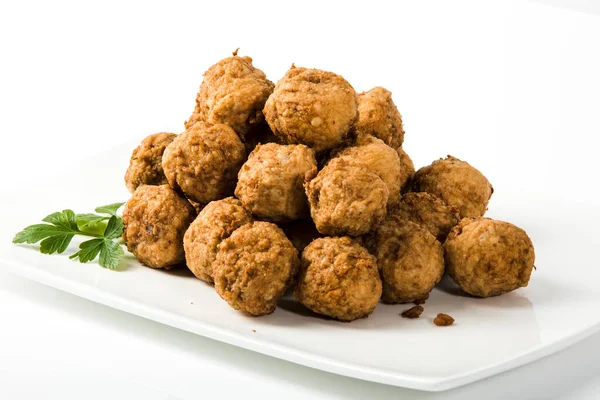 Boulettes Viande Avec Viande Hachée Légumes — Photo