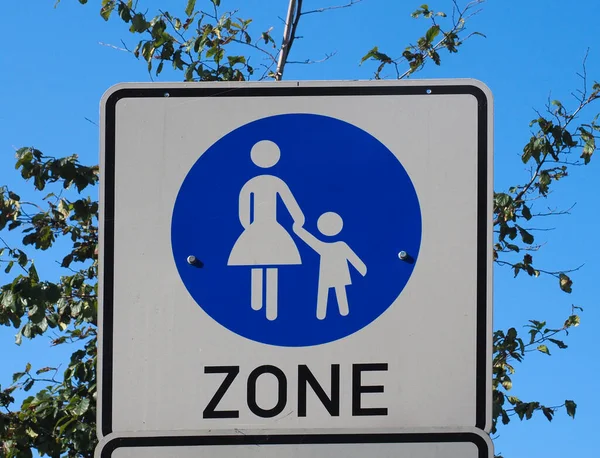 pedestrian zone sign (aka auto free, car free or pedestrian precinct)