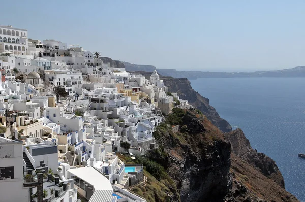 Santorini Eiland Griekenland Augustus 2018 Uitzicht Het Griekse Dorp Oia — Stockfoto