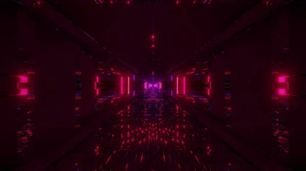 Futuristische Glühende Sci Tunnelkorridor Mit Massiven Schönen Reflexionen Illustration Hintergrund — Stockfoto