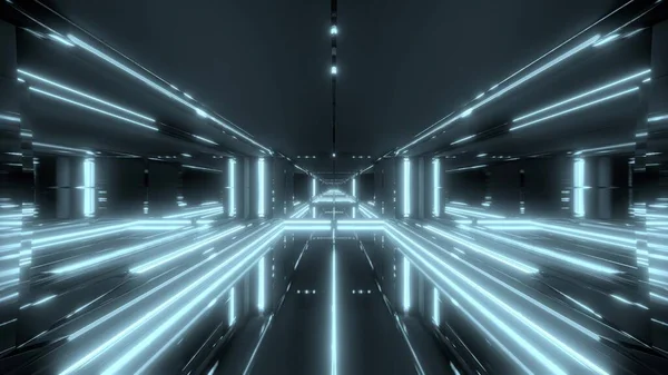 Futuriste Lumière Course Science Fiction Tunnel Couloir Temple Illustration Fond — Photo