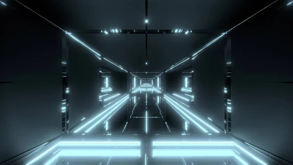 Φουτουριστικό Φως Εγκεφαλικό Επεισόδιο Sci Σήραγγα Διάδρομο Ναός Εικονογράφηση Φόντο — Φωτογραφία Αρχείου