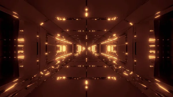 Futuristische Science Fiction Raumschiff Tunnel Korridor Illustration Hintergrund Hohe Reflektierende — Stockfoto