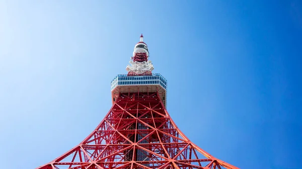 Tokio Věž Japonsko Modrá Obloha Ocelová Architektura Den — Stock fotografie
