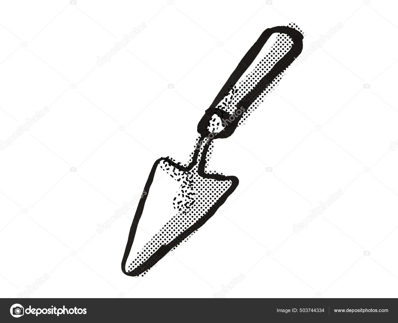 Retro Cartoon Style Drawing Hand Trowel Garden Gardening Tool Equipment  Stock Illustration by ©PantherMediaSeller #503744334, image size:1600x1299
