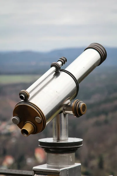Vista Telescópio Virado Para Uma Cidade Paisagem — Fotografia de Stock