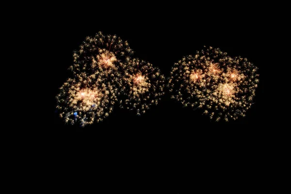 Abstraktes Feuerwerk Erhellt Den Dunklen Himmelshintergrund — Stockfoto