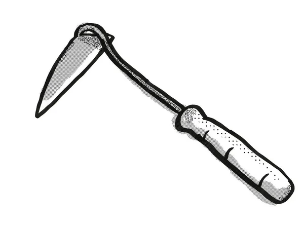 Retro Cartoon Style Drawing Hand Weeder Garden Gardening Tool Equipment — Stock Photo, Image