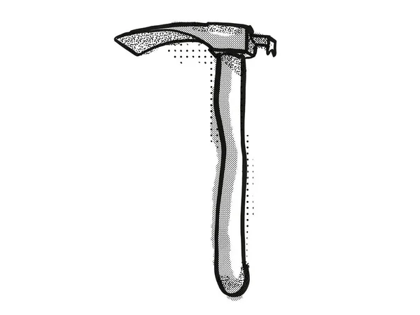 Retro Cartoon Style Drawing Adze Woodworking Hand Tool Isolated White — Stock Photo, Image