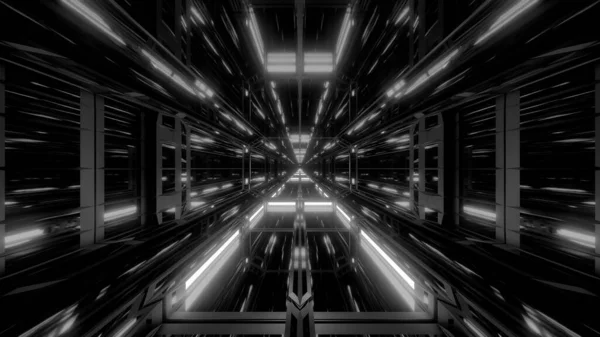 Futuristinen Scifi Lasi Tunneli Mukava Heijastuksia Kuva Tapetti Tausta Moderni — kuvapankkivalokuva