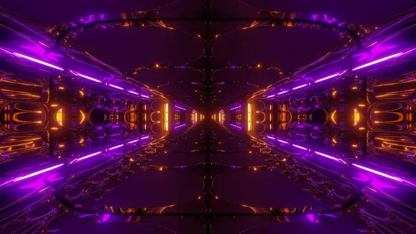 Futurystyczny Scifi Obcych Tunelu Budynku Renderowania Tapety Tło Nowoczesny Korytarz — Zdjęcie stockowe