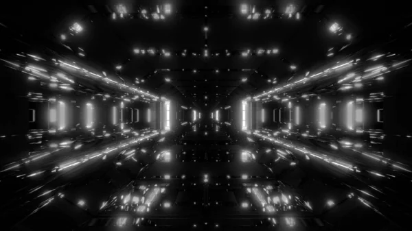 Φουτουριστικό Sci Διαστημικό Υπόστεγο Ωραία Λαμπερά Φώτα Εικονογράφηση Ταπετσαρία Φόντο — Φωτογραφία Αρχείου