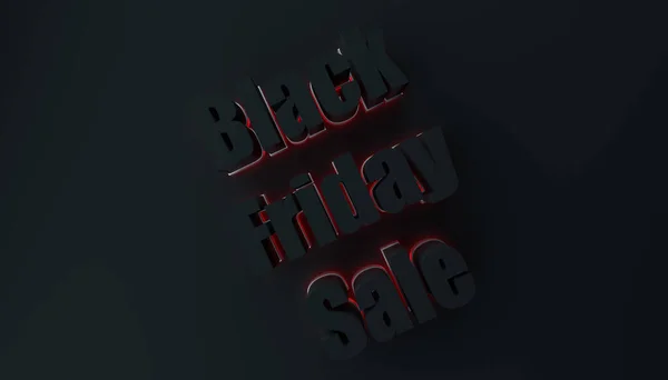赤ネオンライト 3Dレンダリングと黒の金曜日の販売のコンセプト — ストック写真