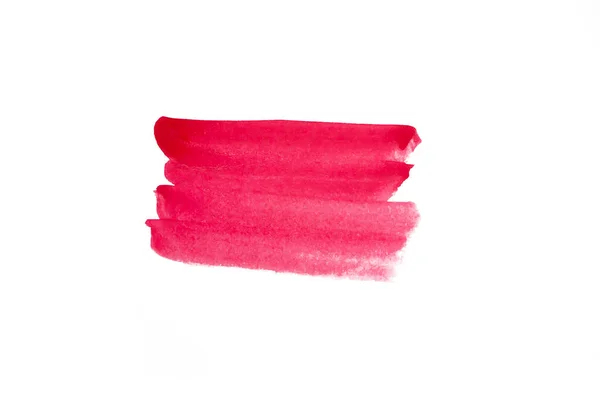 Красный Цвет Кисти Мазок Белом Фоне — стоковое фото