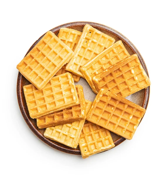 Tasty Sweet Waffles Isolated White Background — Stock Photo, Image