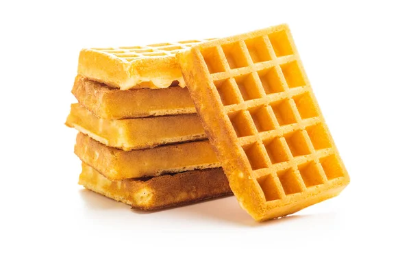 Tasty Sweet Waffles Isolated White Background — Stock Photo, Image