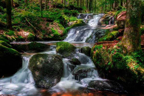 Cachoeiras Nagelstein Perto Englmar Floresta Baviera — Fotografia de Stock