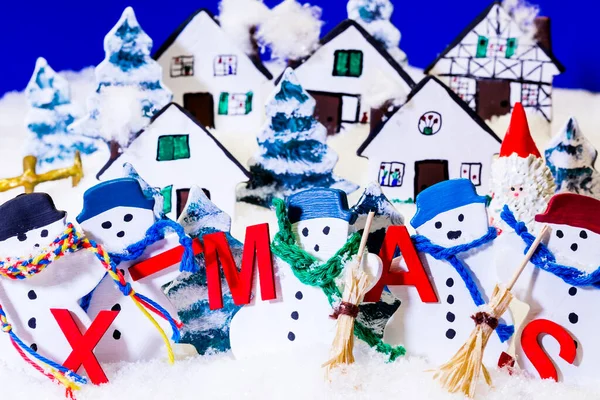 Anticipación Navidad Entre Los Muñecos Nieve —  Fotos de Stock