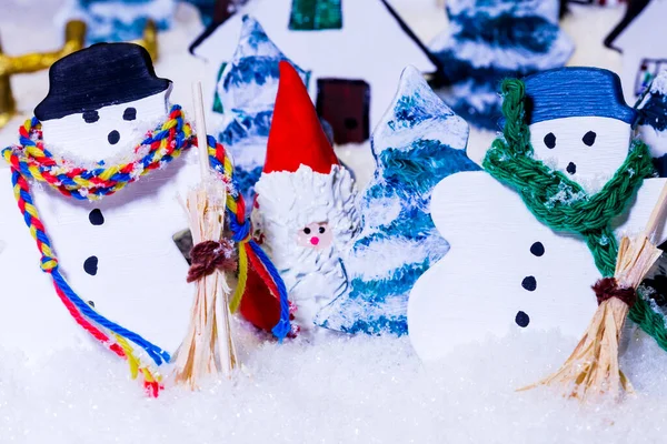 Anticipación Navidad Entre Los Muñecos Nieve —  Fotos de Stock