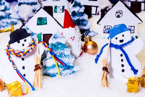 Anticipación Navidad Entre Los Muñecos Nieve —  Fotos de Stock