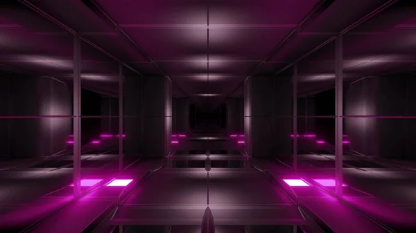 Clean Design Futuristic Scifi Science Fiction Tunnel Corridor Illustration Wallpaper — Stock Photo, Image