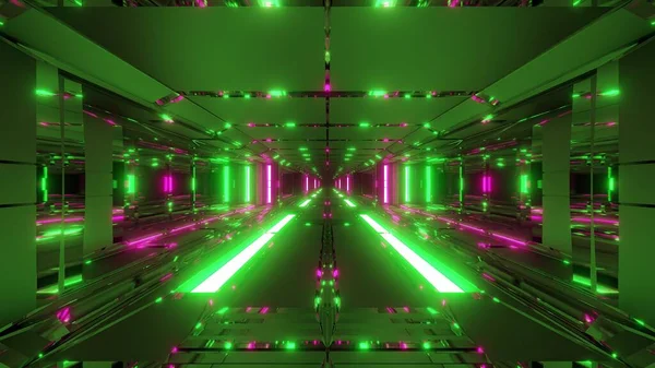 Infinito Futuristico Scifi Fantascienza Spazio Tunnel Corridoio Spazio Hangar Illustrazione — Foto Stock