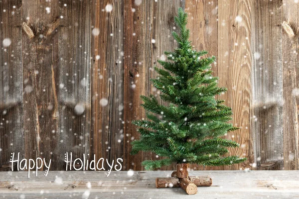 크리스마스의 배경에는 전나무와 나무판자가 — 스톡 사진
