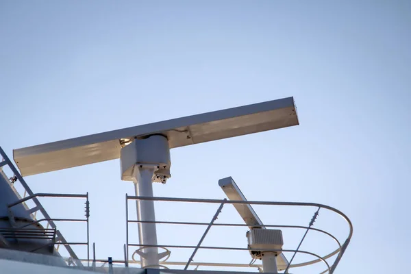 Hajó Radarja Hajó Radarja Tengeren Való Biztonságos Áthaladásért — Stock Fotó