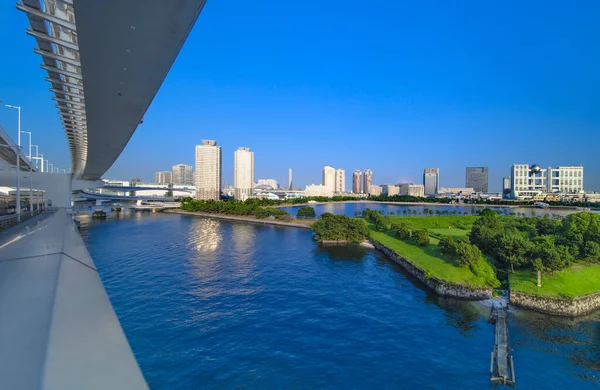 Pilier Pont Rainbow Bridge Dans Baie Odaiba Tokyo Japon — Photo