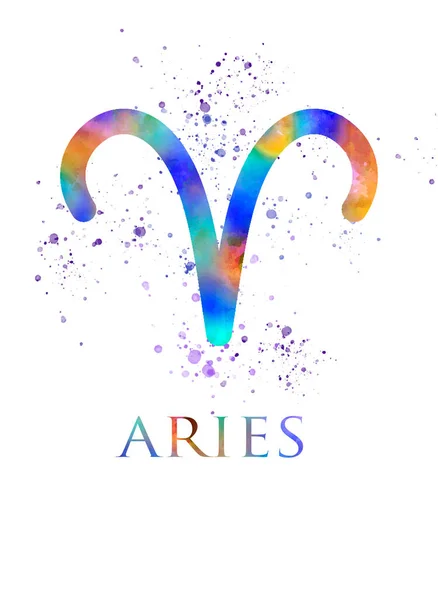 Signo Del Zodiaco Aries Acuarela —  Fotos de Stock