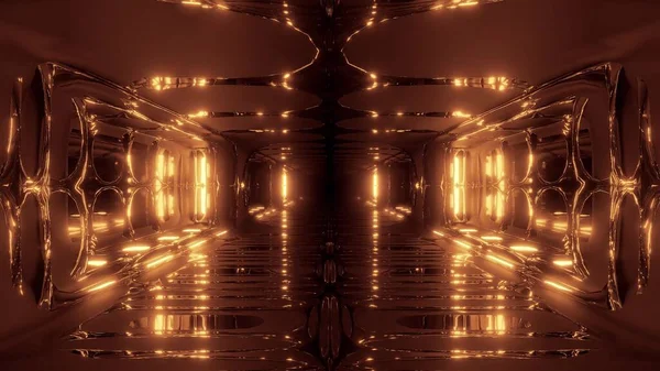 Futuristische Scifi Fantasy Alien Hangar Tunnel Korridor Illustration Mit Glasboden — Stockfoto