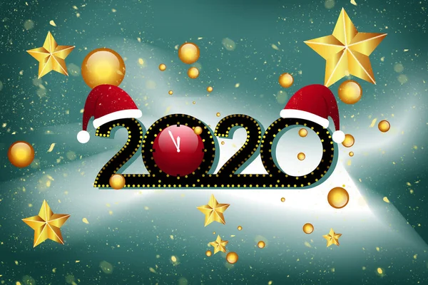 Mensagem Natal Wtih 2020 Conceito Celebração Festa Ano Novo — Fotografia de Stock