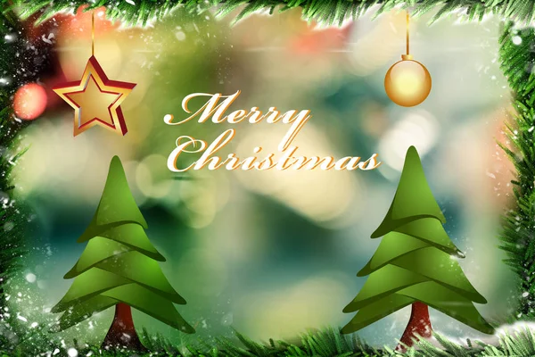Boldog Karácsonyt Buborékok Csillag Jön Karácsonyi Ünnepség Koncepció — Stock Fotó