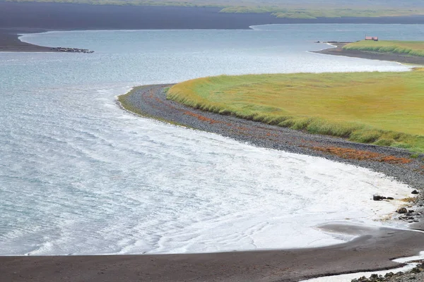 Hvitserkur Deniz Yığını Zlanda Siyah Kum Plaj North Iceland Simgesel — Stok fotoğraf