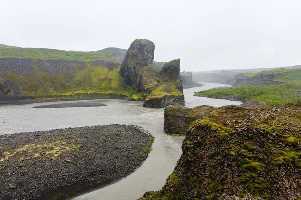 Iceland Landscape Jokulsargljufur National Park Raining Day Iceland — Stock Photo, Image