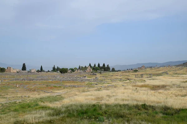 Ruínas Antigas Blocos Pedra Calcária Hierápolis Turquia Antiga Cidade Antiga — Fotografia de Stock
