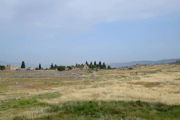 Ruinas Antiguas Bloques Piedra Caliza Hierápolis Turquía Antigua Ciudad Antigua —  Fotos de Stock