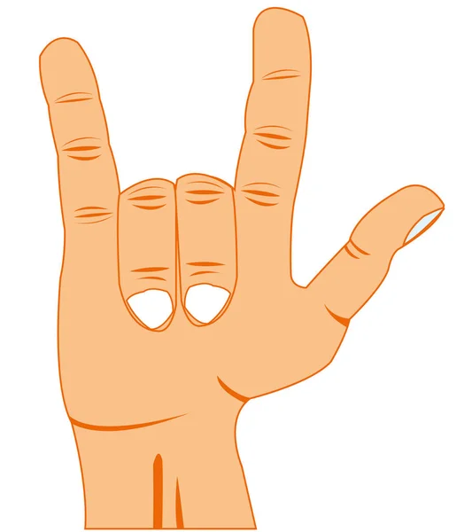Vector Illustration Gesture Hand Person Raised Two Fingers — Stock Photo, Image