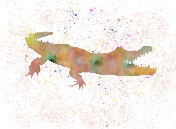 Illustration Aquarelle Dinosaure Avec Une Main Dessinée Sur Fond Blanc — Photo