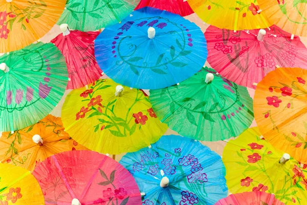 Diversi Ombrelli Carta Colorati Stare Vicini Tra Loro — Foto Stock